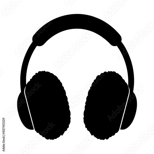 Ear Muffs silhouette vector on white background