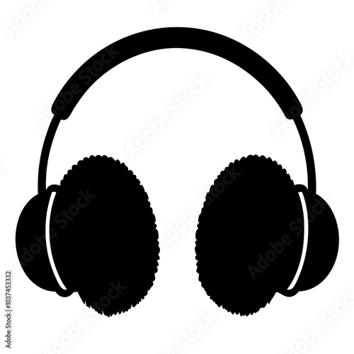 Ear Muffs silhouette vector on white background