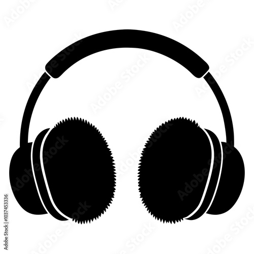 Ear Muffs silhouette vector on white background