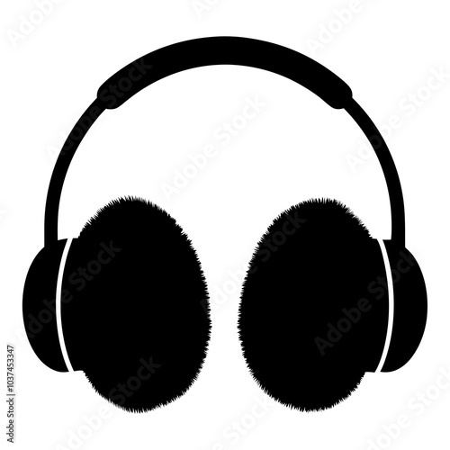 Ear Muffs silhouette vector on white background