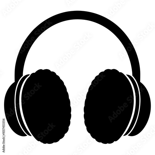 Ear Muffs silhouette vector on white background