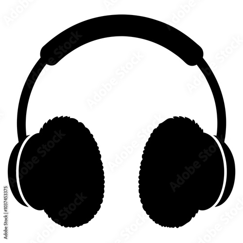 Ear Muffs silhouette vector on white background