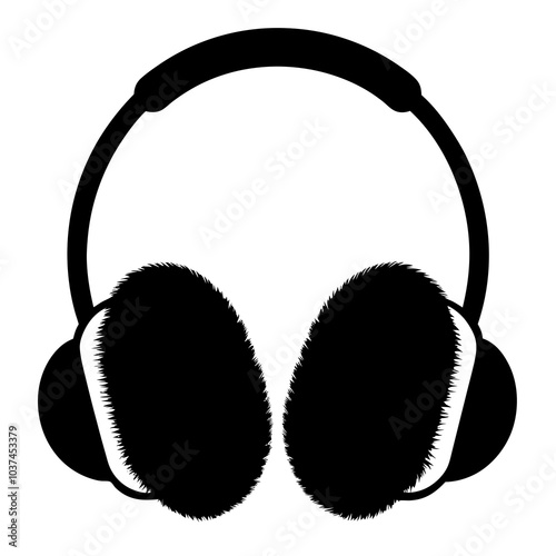 Ear Muffs silhouette vector on white background