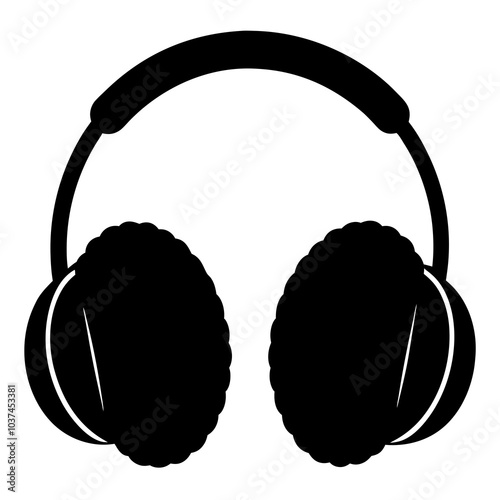 Ear Muffs silhouette vector on white background