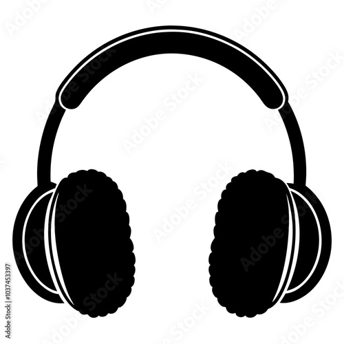Ear Muffs silhouette vector on white background