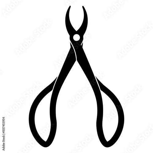 Dental Forceps Vector Silhouette