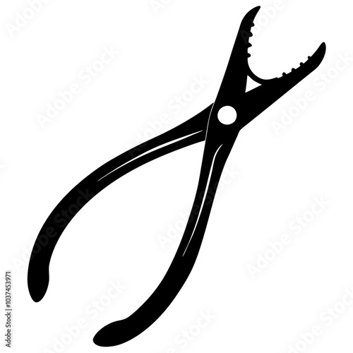 Dental Forceps Vector Silhouette
