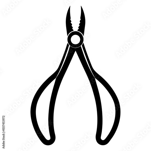 Dental Forceps Vector Silhouette