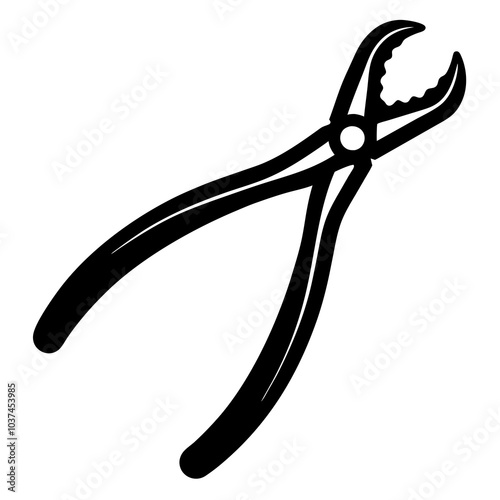 Dental Forceps Vector Silhouette