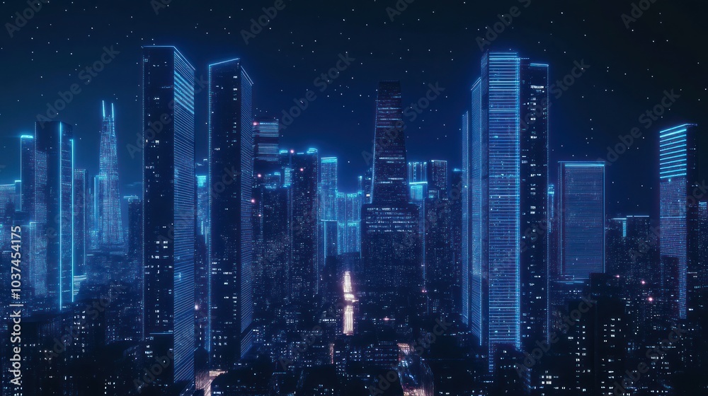 Neon Cityscape Night Neon Cityscape Night