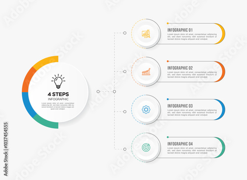 Vector infographic label design with circle infographics template design and 4-5-6 options or steps. Can be used for process diagram, presentations, workflow layout, banner, flow chart, info graph.