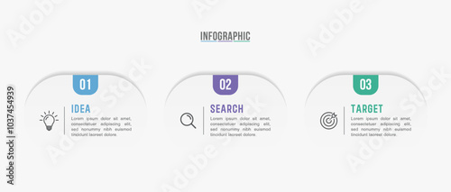 Timeline infographic template design. 3-4-5 options or steps business infographic template design. Can be used for process diagram, presentations, workflow layout, flow chart, steps, banner.
