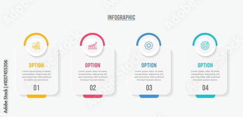 Timeline infographic template design. 3-4-5 options or steps business infographic template design. Can be used for process diagram, presentations, workflow layout, flow chart, steps, banner.