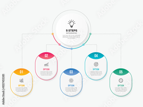 Vector infographic label design with circle infographics template design and 4-5-6 options or steps. Can be used for process diagram, presentations, workflow layout, banner, flow chart, info graph.