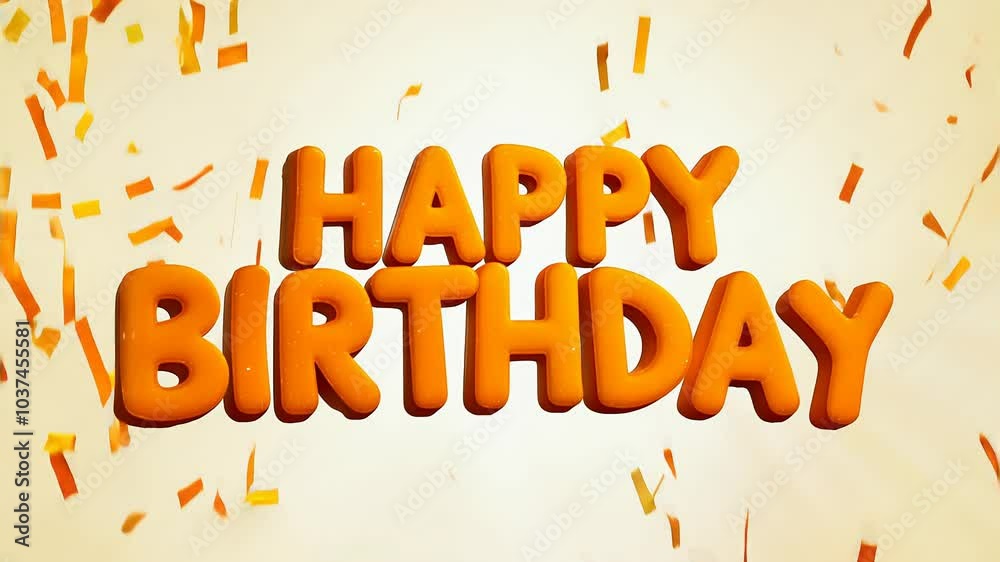 Vibrant Birthday Celebration with Flying Confetti Animation