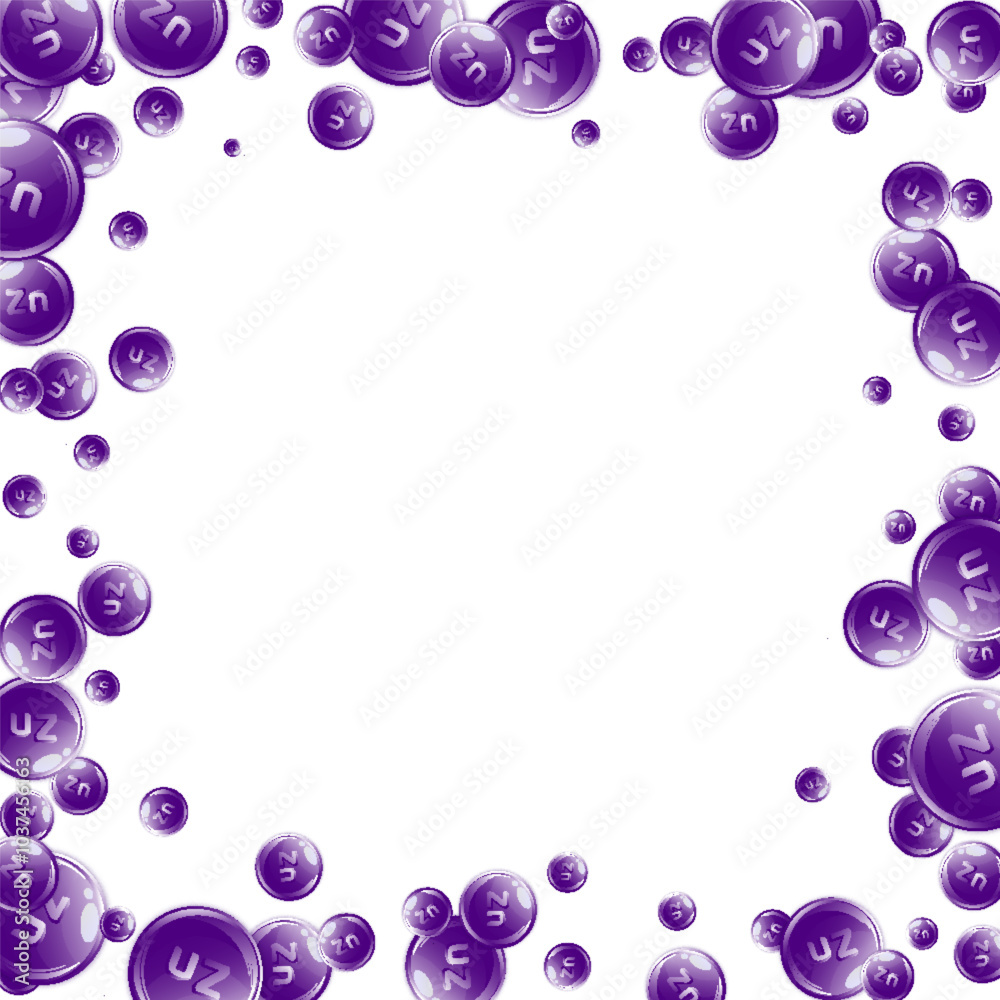 Zinc round capsules scattered randomly. Zinc round capsules scattered randomly.