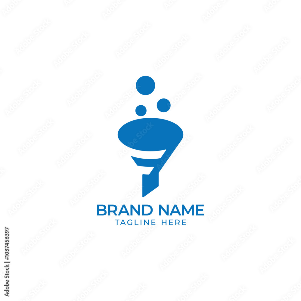 Fototapeta premium funnel letter f filter logo vector lab