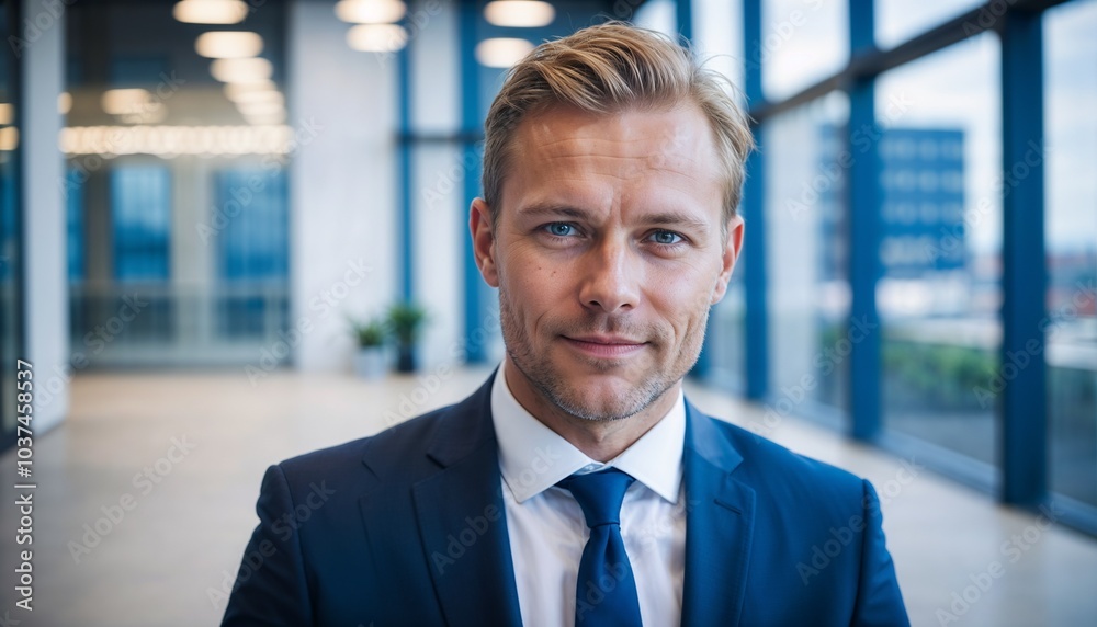 Portrait of a confident businessman smiling in a modern office setting. He exudes professionalism and success, ideal for corporate and leadership concepts.
Portrait of a confident businessman smiling in a modern office setting. He exudes professionalism and success, ideal for corporate and leadership concepts.
