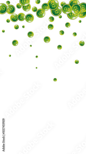 Vitamin B12 messy round pills.