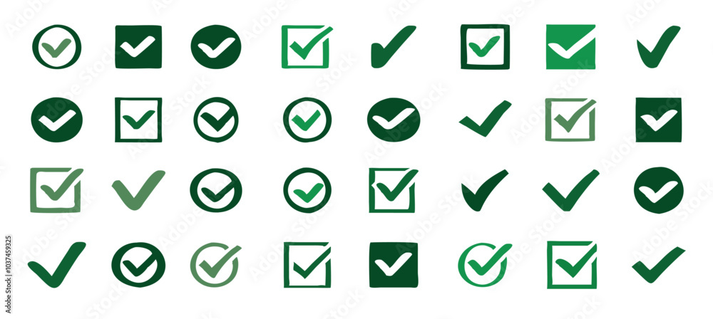 check marks different styles, positive yes finished success check marks different styles, positive yes finished success