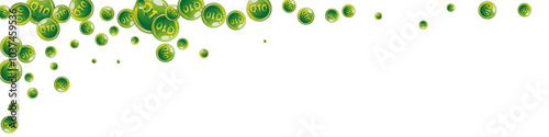 Vitamin Q10 round capsules scattered randomly.