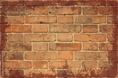 old brick background with grunge frame
