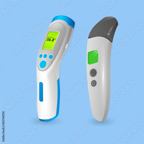 Electronic modern thermometer with screen for displaying body temperature