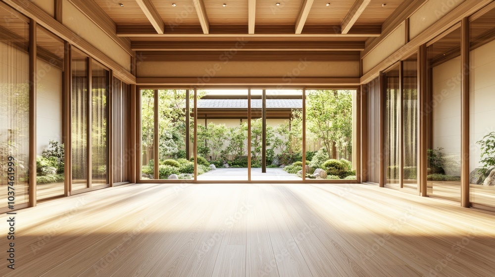 Obraz premium Japanese Style Room with Garden View