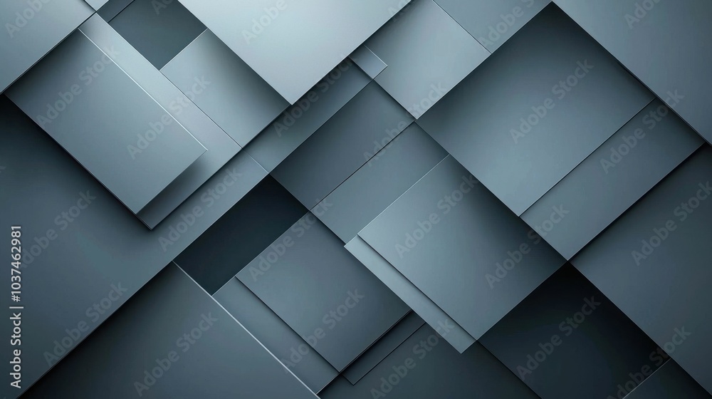 An abstract composition of layered geometric shapes in varying tones of gray, creating a modern textured background perfect for digital displays.