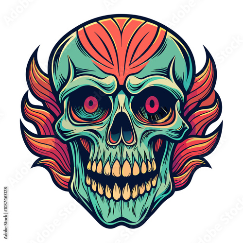 Skull Illustrations Design for Outdoor t-shirt Design