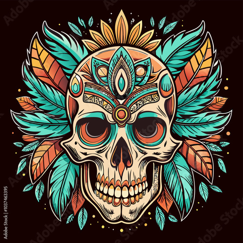 Skull Illustrations Design for Outdoor t-shirt Design