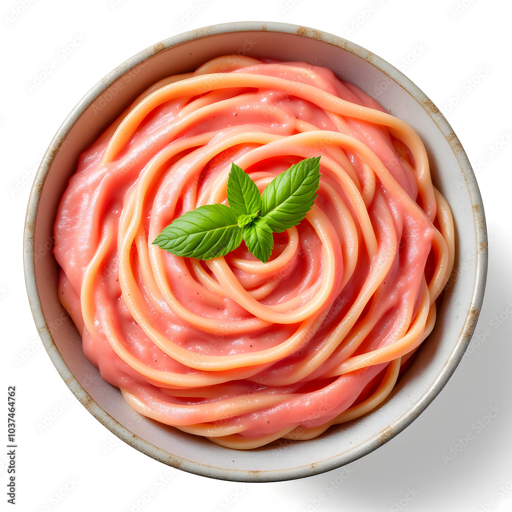 pink sauce pasta bowl isolated on a white background pink sauce pasta bowl isolated on a white background
