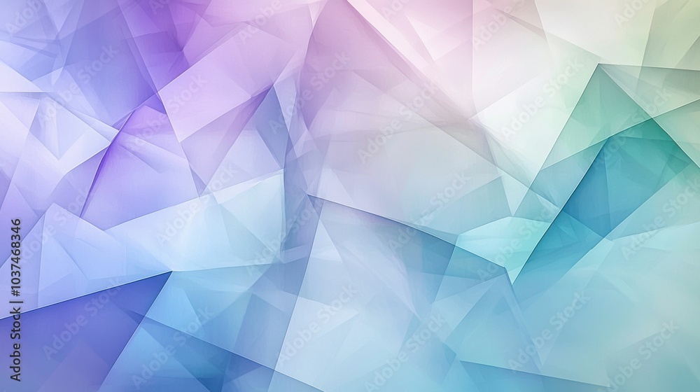 A modern abstract background featuring soft colors like purple and blue, showcasing a geometric design with a translucent texture. Perfect for digital displays.