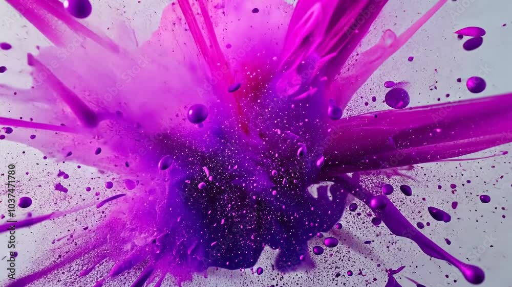 Exploding Time Lapse of Purple Smoke and Dust, Motion Design Animation