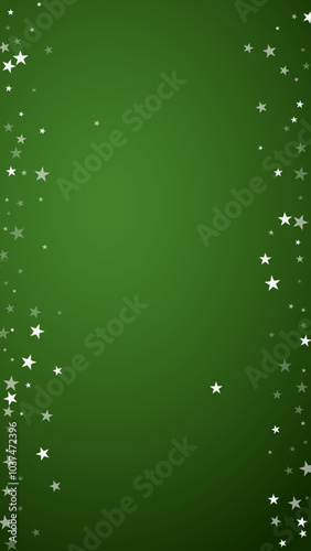 Wallpaper Mural Magic falling snow christmas background. Subtle flying snow flakes and stars on christmas green background. Magic falling snow holiday scenery.   Vertical vector illustration. Torontodigital.ca