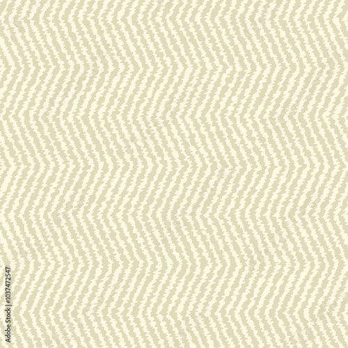 Textured monochrome zigzag pattern or warm beige rugged fuzzy stripes. Minimalist grunge stripy background with ikat print.