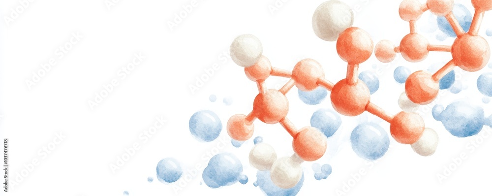 A colorful molecular structure with interconnected spheres represents chemistry and scientific innovation. A colorful molecular structure with interconnected spheres represents chemistry and scientific innovation.