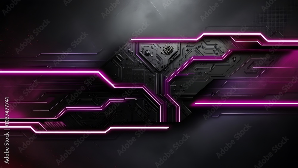 Black and purple abstract futuristic gaming background. Generative Ai. Black and purple abstract futuristic gaming background. Generative Ai.