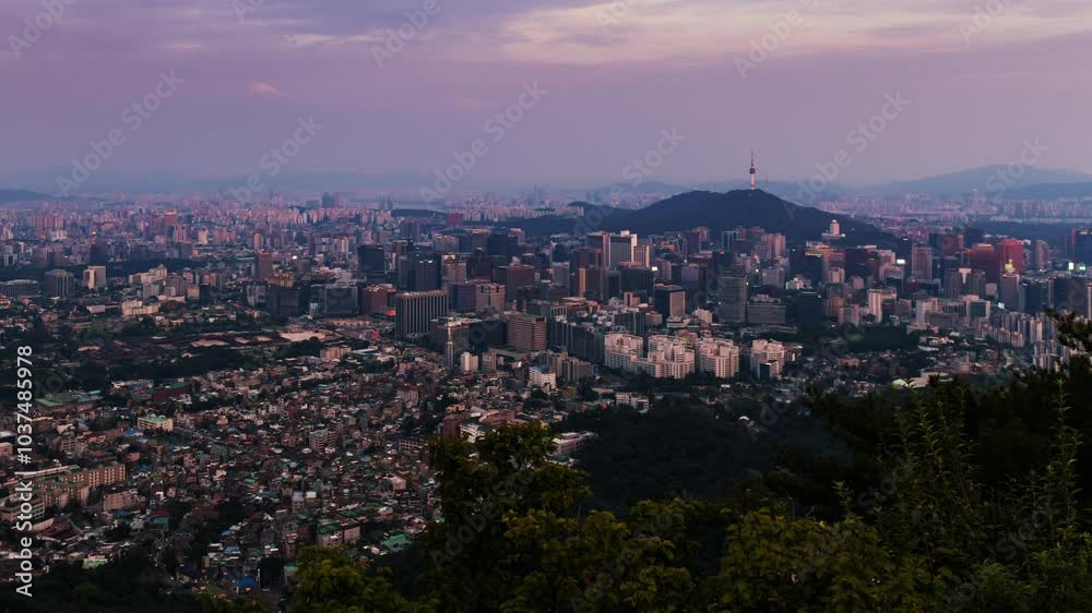 Timelapsing panoramic view of Seoul in South Korea, Asia. Timelapsing panoramic view of Seoul in South Korea, Asia.