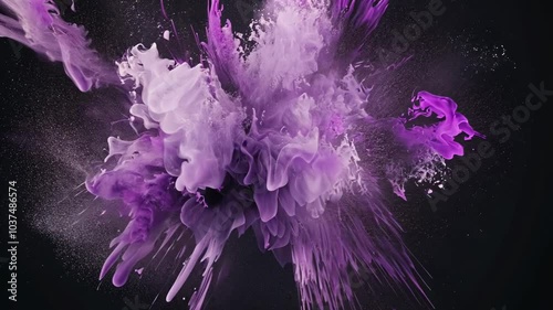 purple watercolor ink time lapse explosion