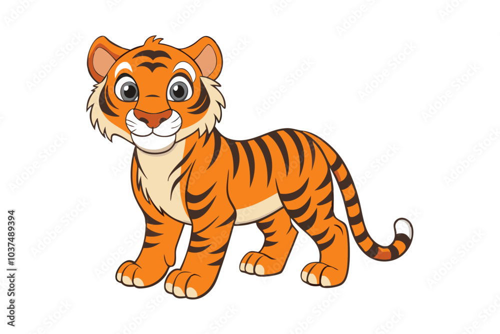 Obraz premium Tiger cartoon vector