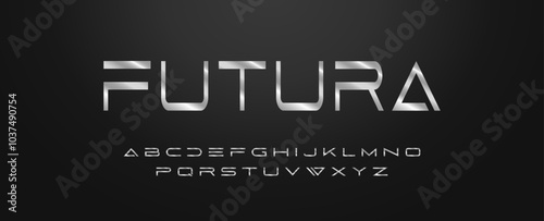 FUTURA, Sports minimal tech font letter set. Luxury vector typeface for company. Modern gaming fonts logo design.