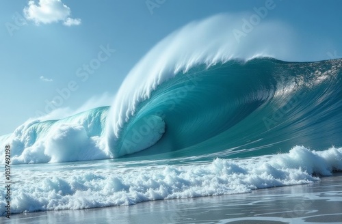 fierce tropical wave breaking on a shallow reef