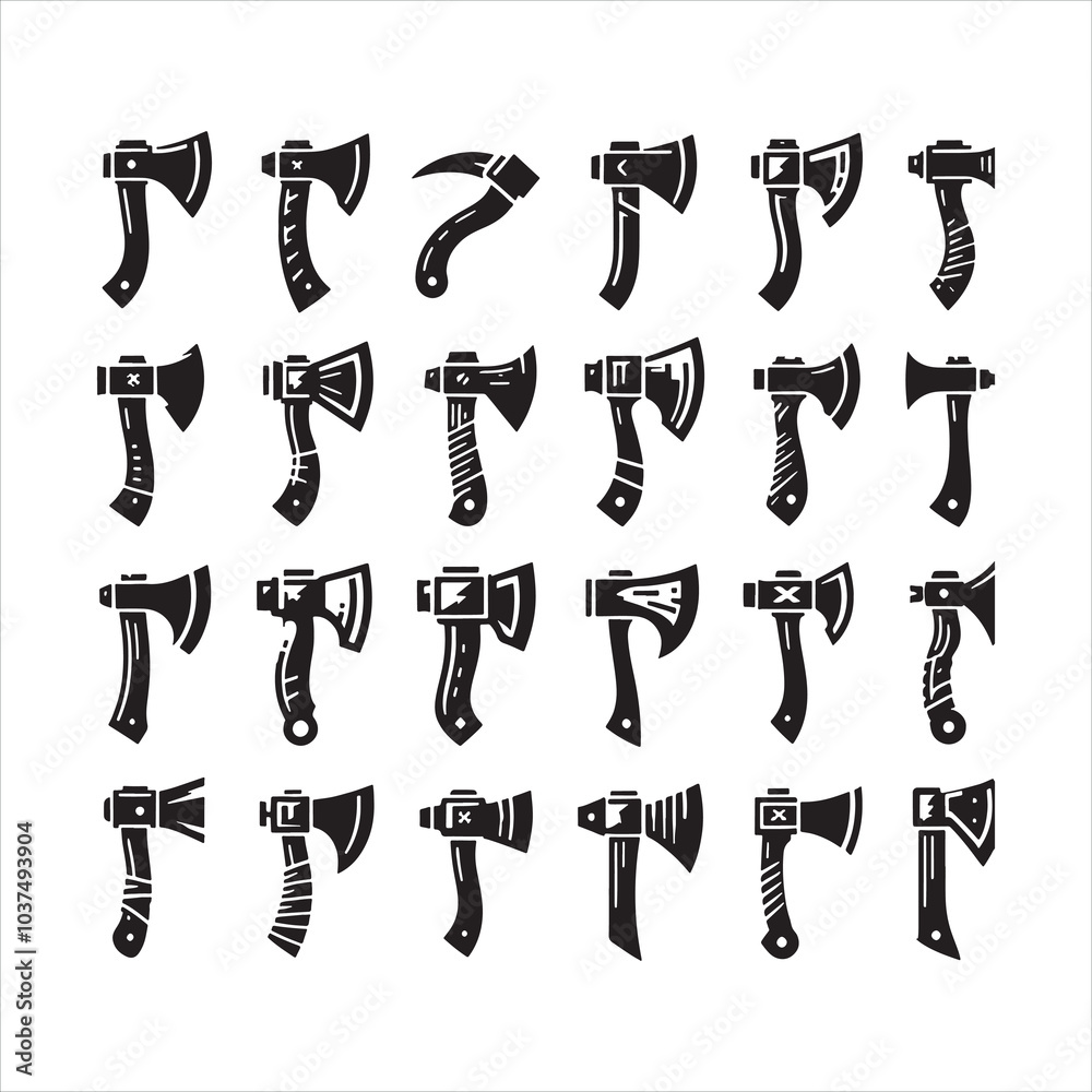 Axe icon silhouette on white background
Axe icon silhouette on white background