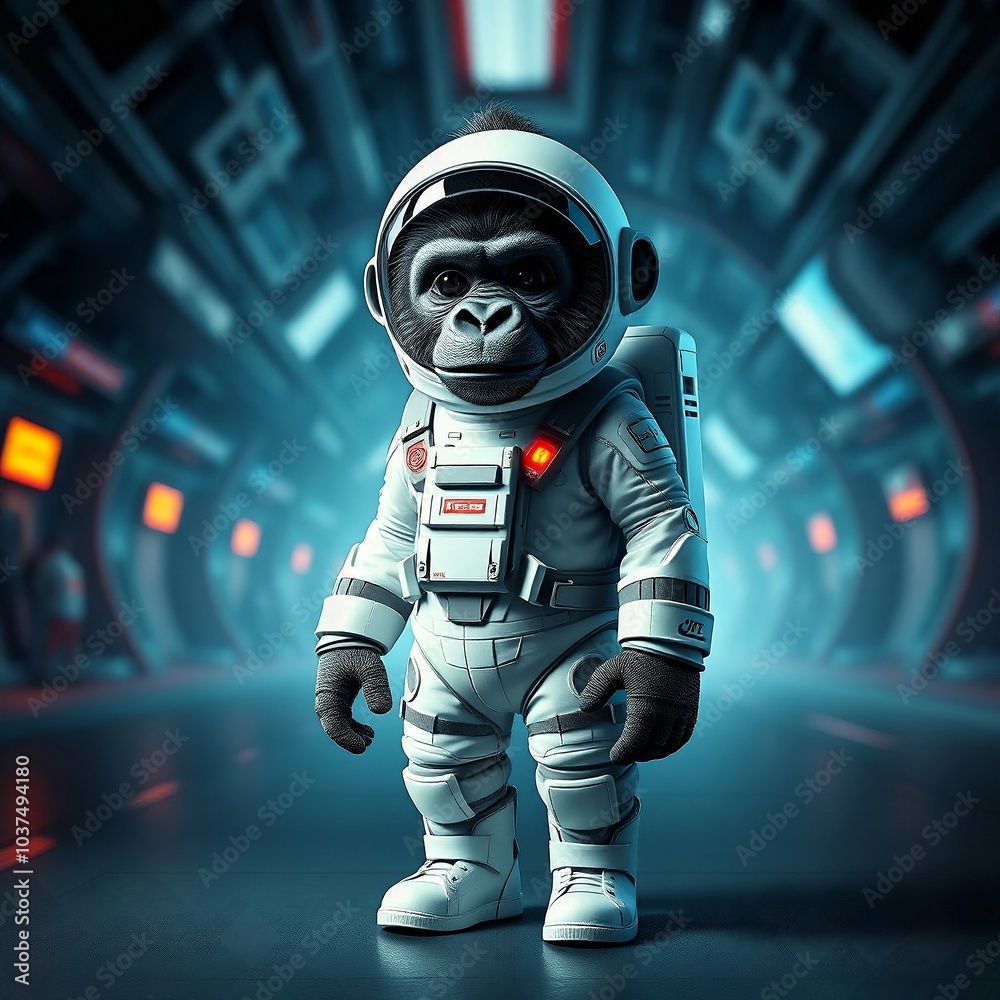 Gorilla Space Astronaut 3D Render Ultra HD Gorilla Space Astronaut 3D Render Ultra HD
