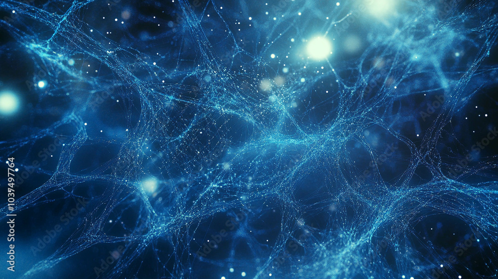 a network of light points connected by lines, reminiscent of a neural network or an electronic a network of light points connected by lines, reminiscent of a neural network or an electronic