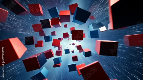 Wallpaper Mural Exploding Time Lapse of  Cube Shapes, Motion Design Animation Torontodigital.ca