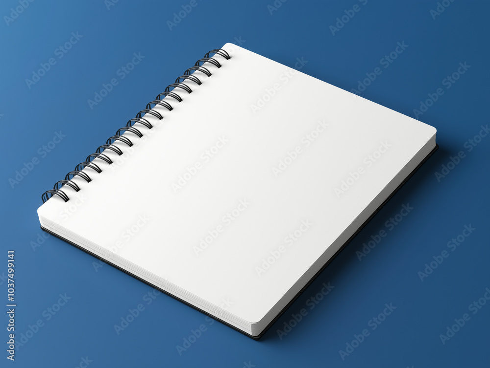 a notebook on a clear deep blue background a notebook on a clear deep blue background