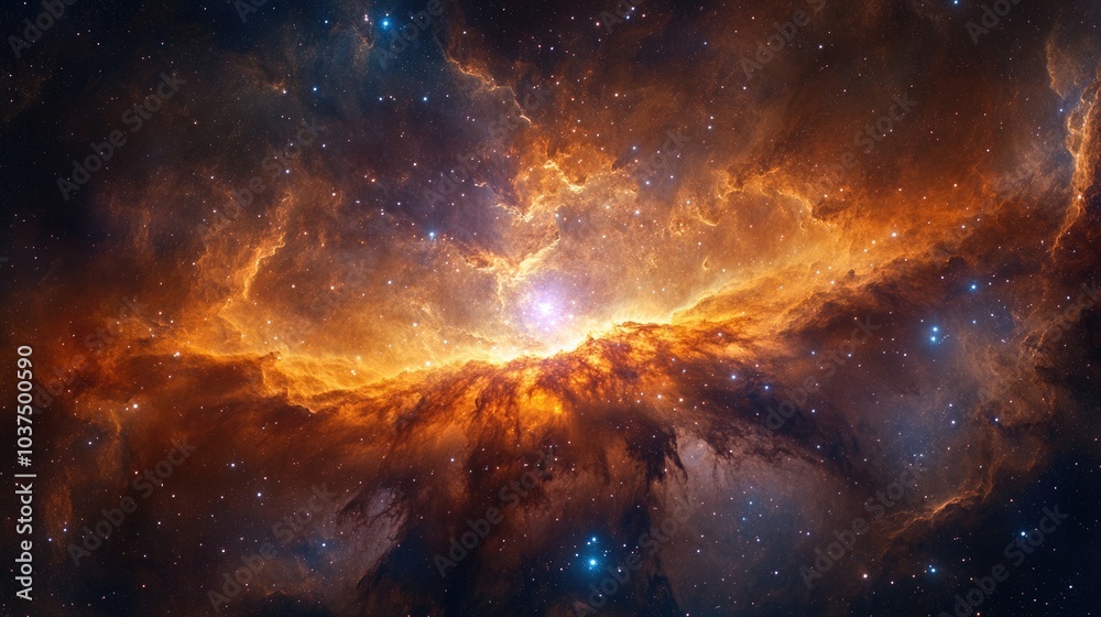 Fototapeta premium Magnificent, bright space background with nebula and stars. Large-scale and beautiful space.