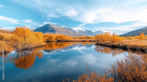 Serene Autumn Landscape with Reflections